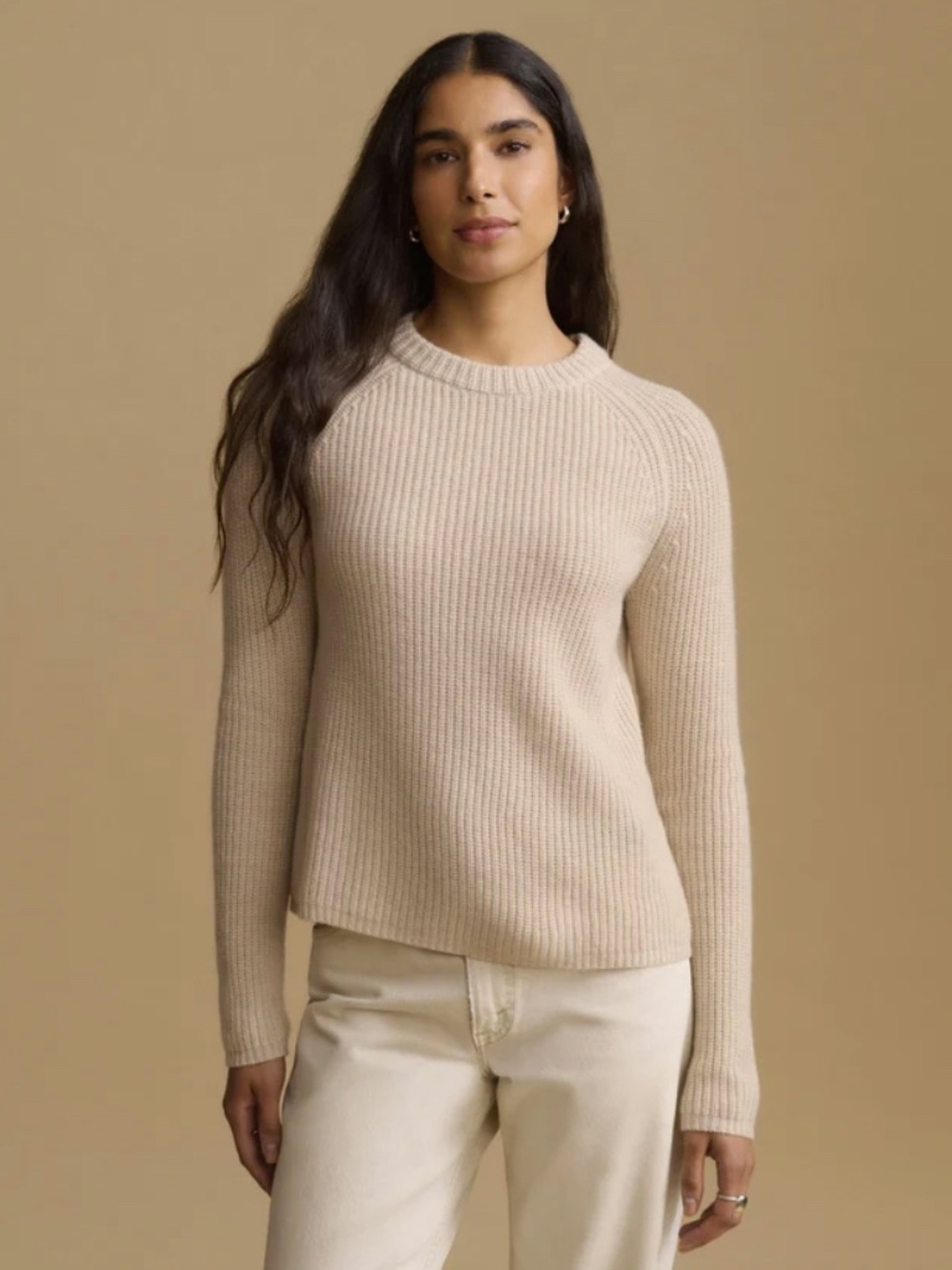 Jenni Kayne Cashmere Fisherman Sweater in Oatmeal